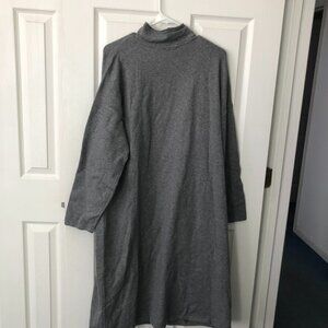 JJill DRESS- GRAY-2X-LONG SLEEVE-ROLL COLLAR-NEVER WORN